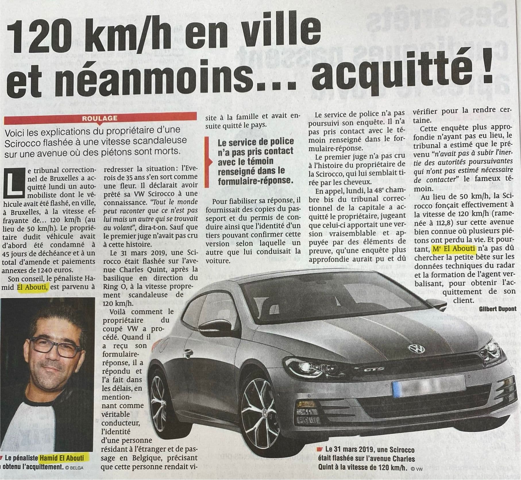 120 km/h en ville — Acquitté