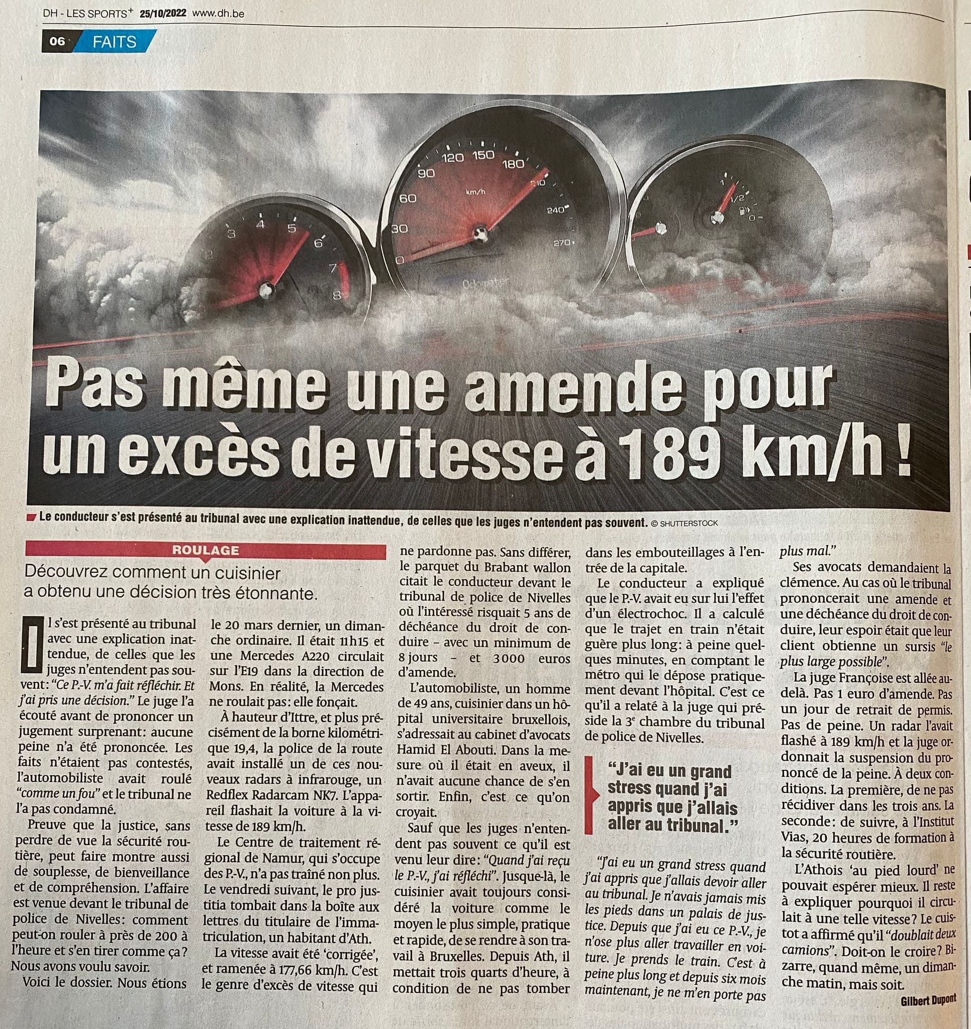 189 km/h — Pas même une amende